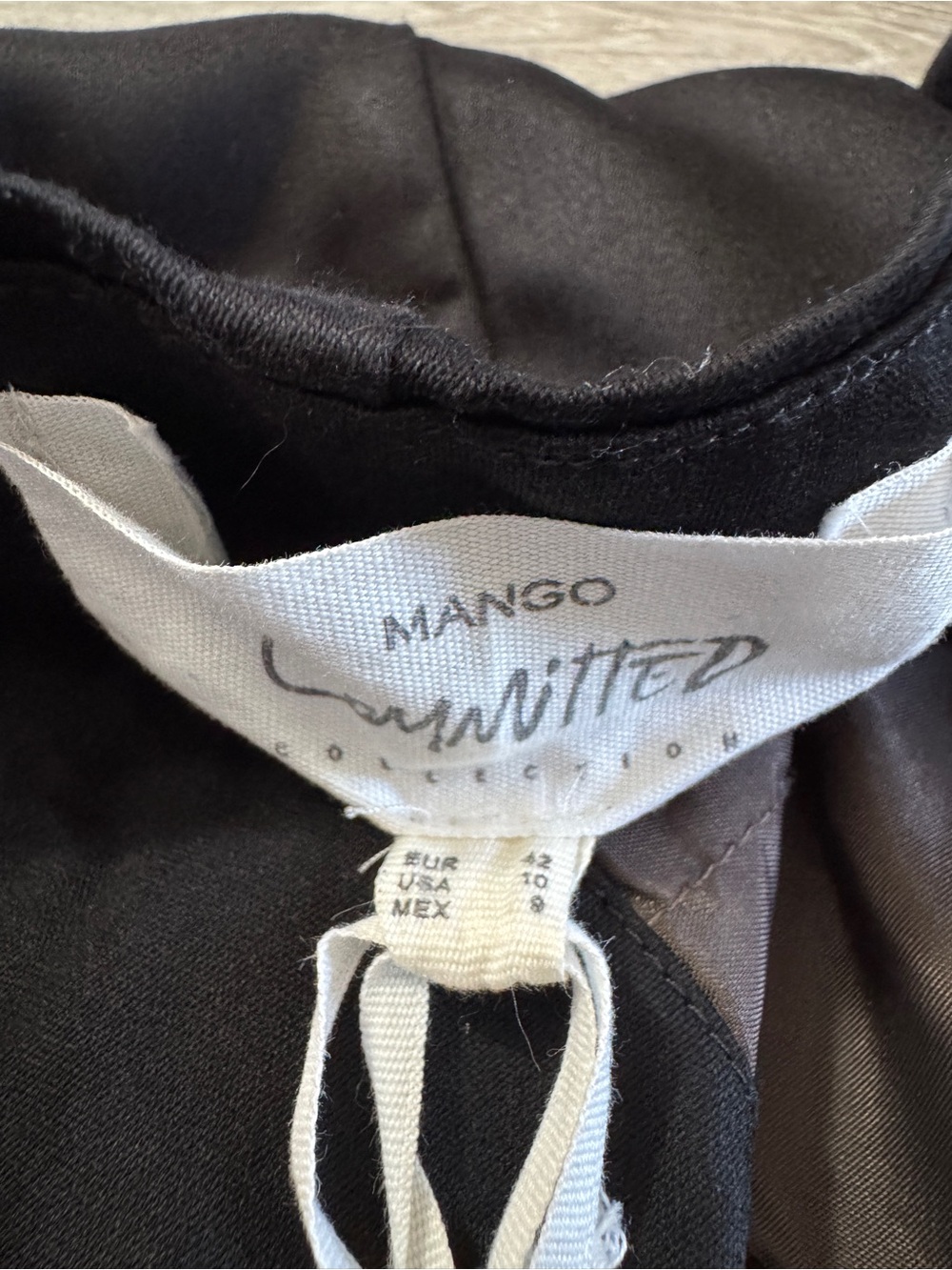 Mango Committed Black Satin Wide-Leg Trousers Pants NWT Sz 10 - Picture 8 of 14